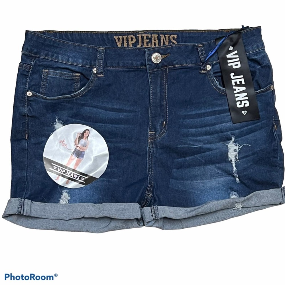 VIP Distressed High Rise Jeans Shorts NWT